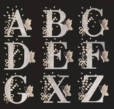 Elegant Butterfly and Bow Alphabet Embroidery Design Pack – 26 Letters | FineryEmbroidery - FineryEmbroidery